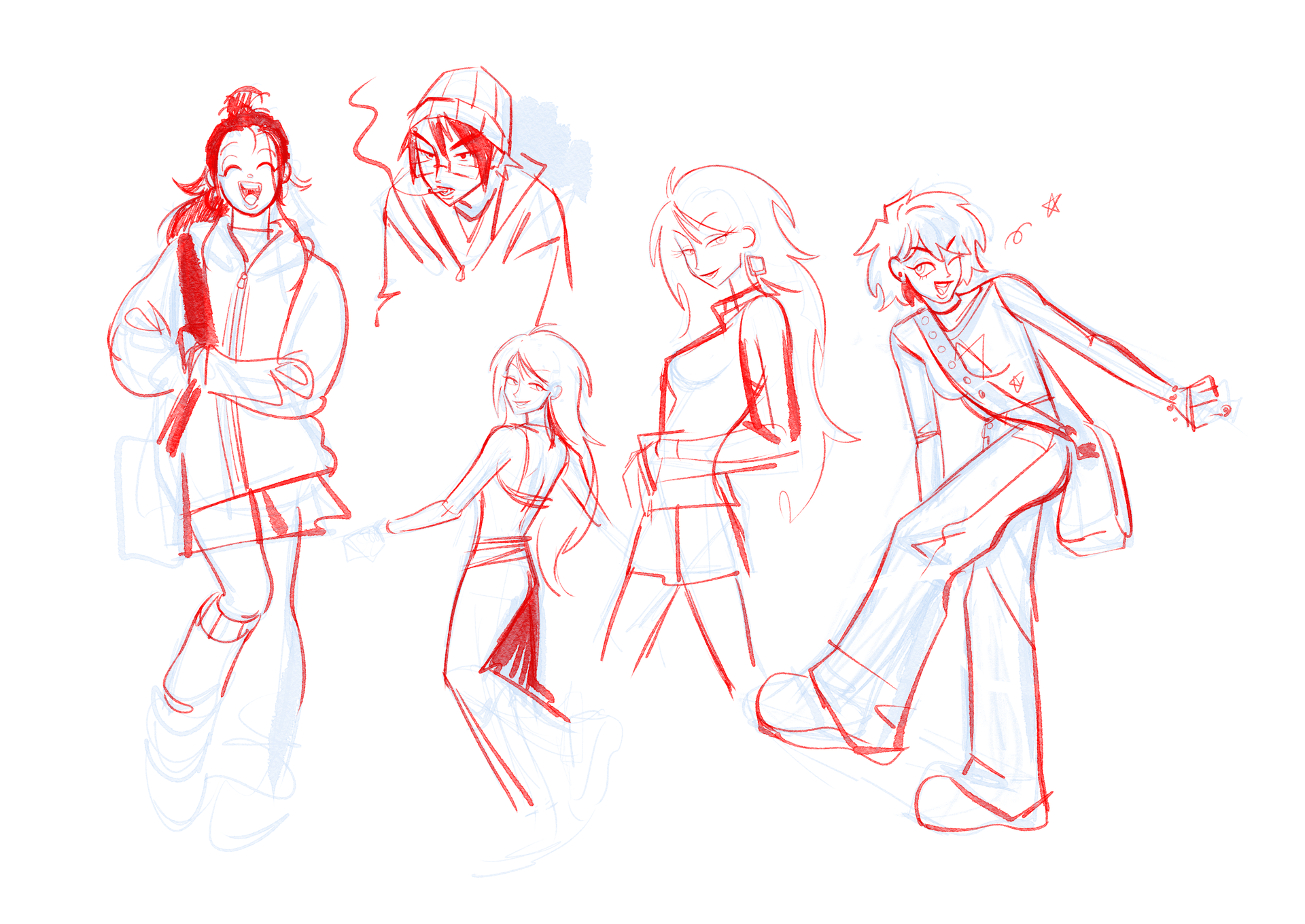 sketches of the trophies gang