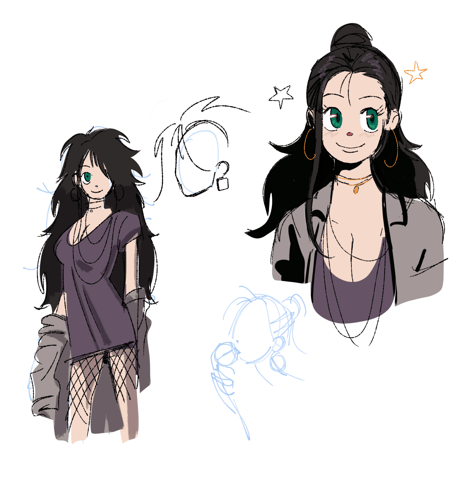 Aisling with her hair up and down