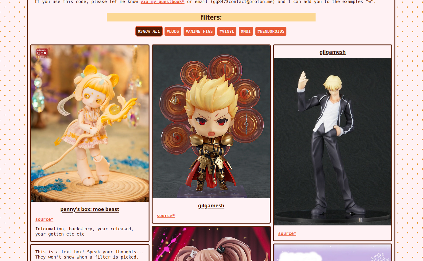 screenshot of tagged gallery html/css template